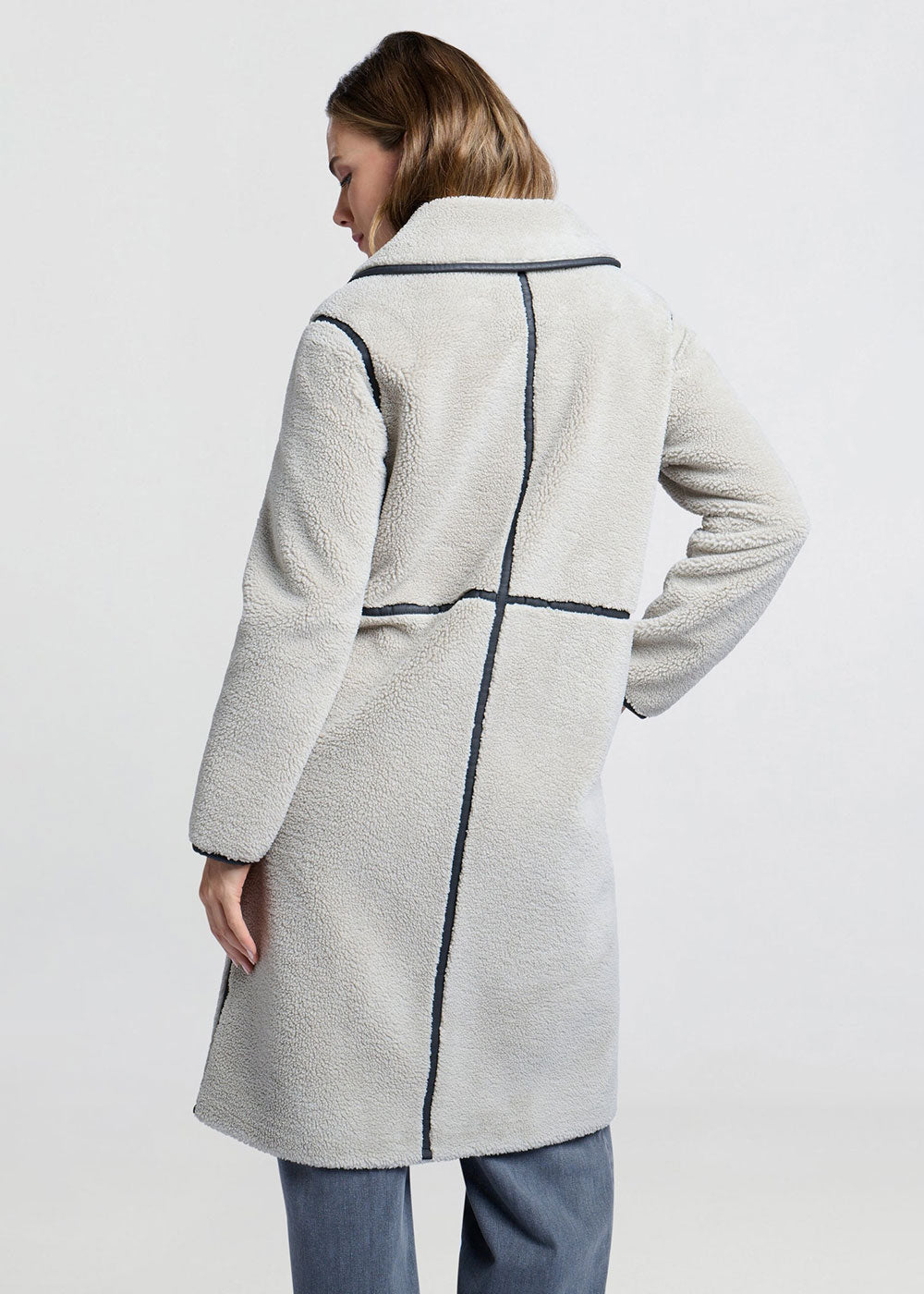 Long Teddy Coat - Domino Style