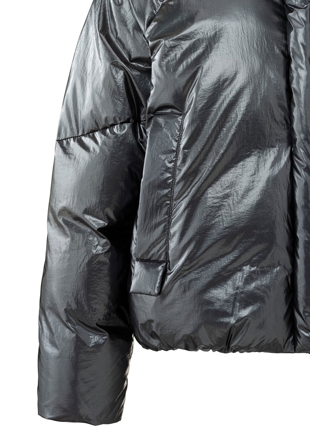 Metallic Puffer Jacket - Domino Style