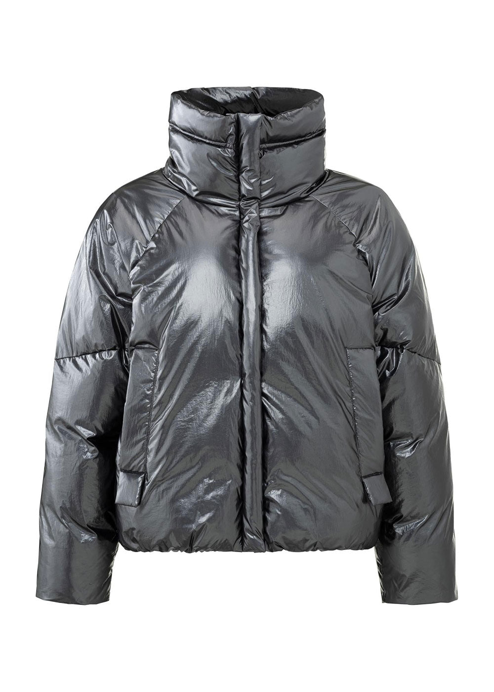 Metallic Puffer Jacket - Domino Style