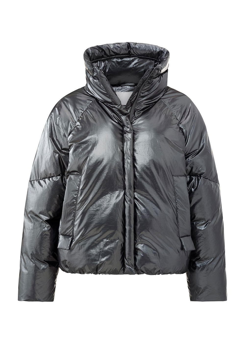 Metallic Puffer Jacket - Domino Style