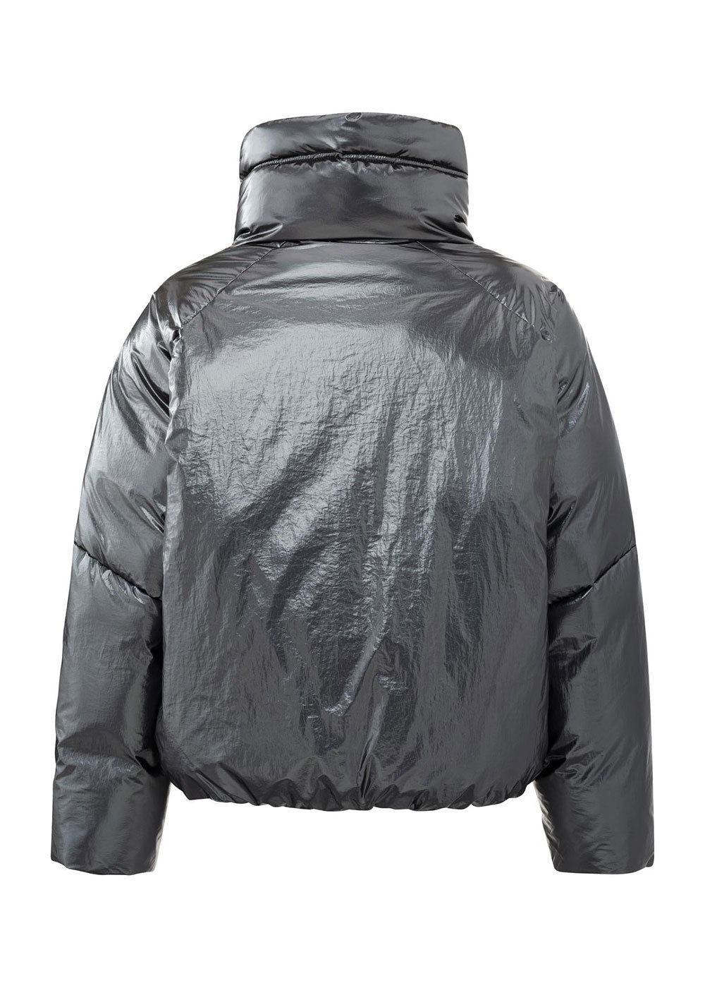 Metallic Puffer Jacket - Domino Style