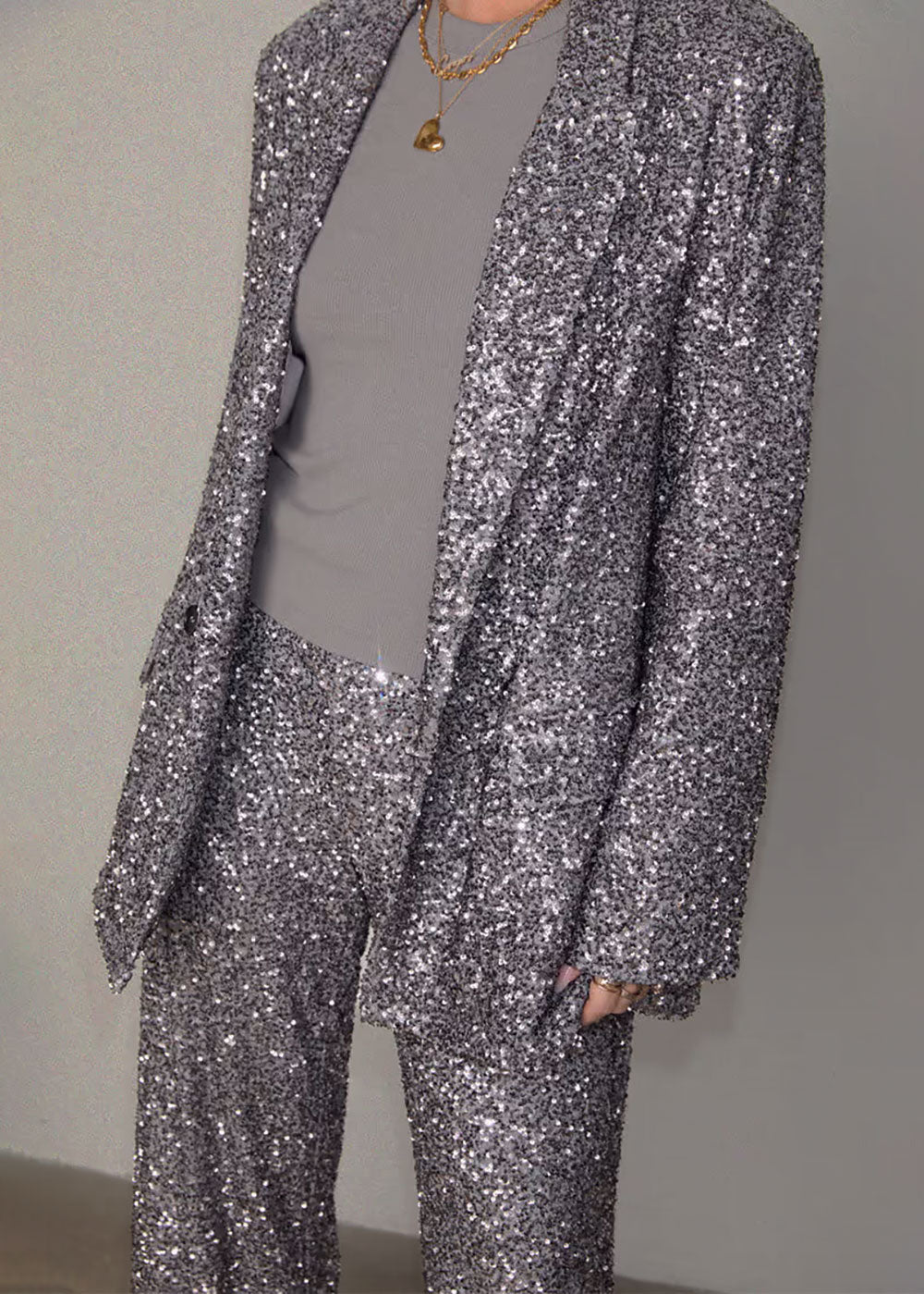 Gunmetal Sequin 54 Blazer - Domino Style