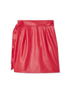 Deep Red Vegan Leather Mini Jaspre Skirt