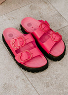 Galia Leather Sandals - Fuchsia - Domino Style