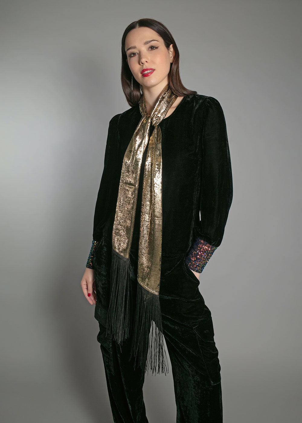 Stevie Scarf - Gold - Domino Style