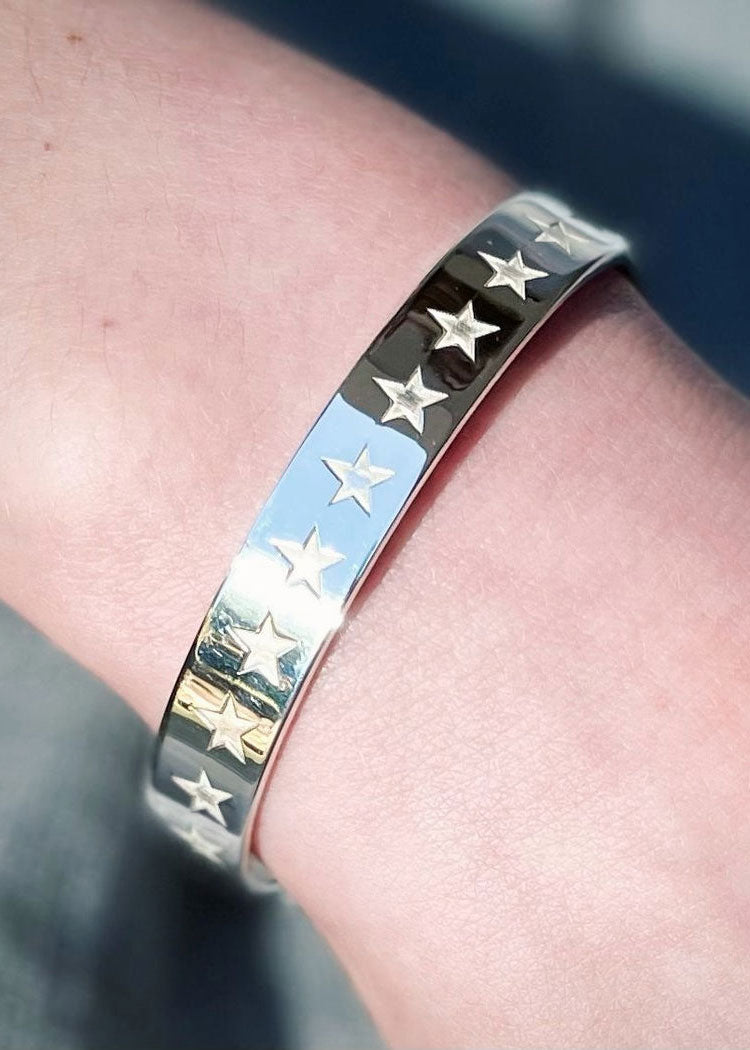 Star Engraved Bangle - Domino Style