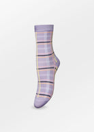 Exie Check Sock - Orchid Bloom - Domino Style