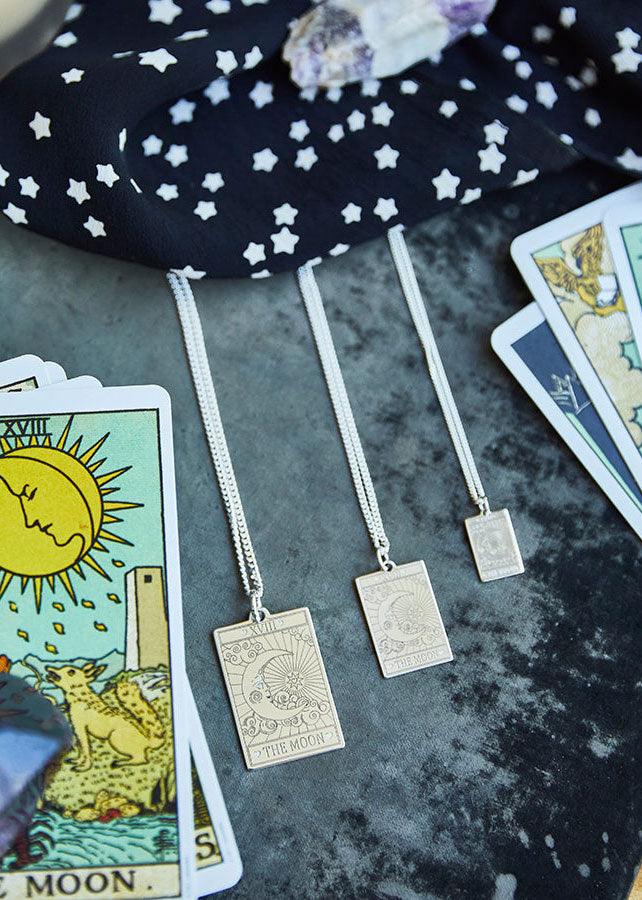 The Moon Tarot Necklace - Large - Domino Style