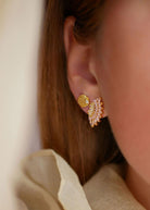 Tilly Earrings - Light Pink CZ - Domino Style