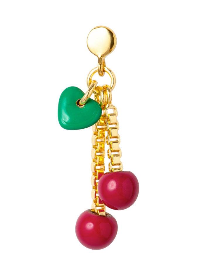 Cherry Earring - Gold - Domino Style