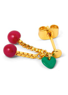 Cherry Earring - Gold - Domino Style