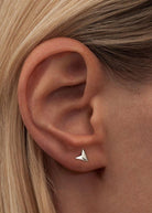 Silver Paper Plane Earring - Domino Style